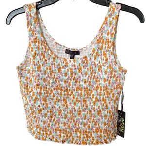 Faded Rose Floral Crop Top NWT Large